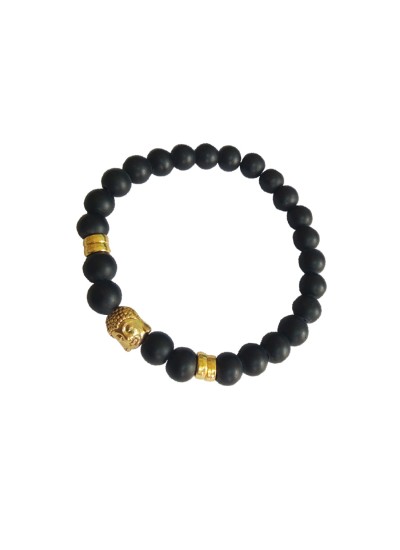 Buddha Black Agate Beads Bracelet